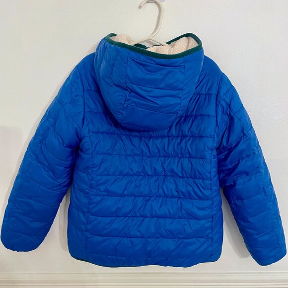 Lands End Kids Reversible Insulated Fleece Jacket Size 5-6 Medium Boys Blue - Picture 2 of 4